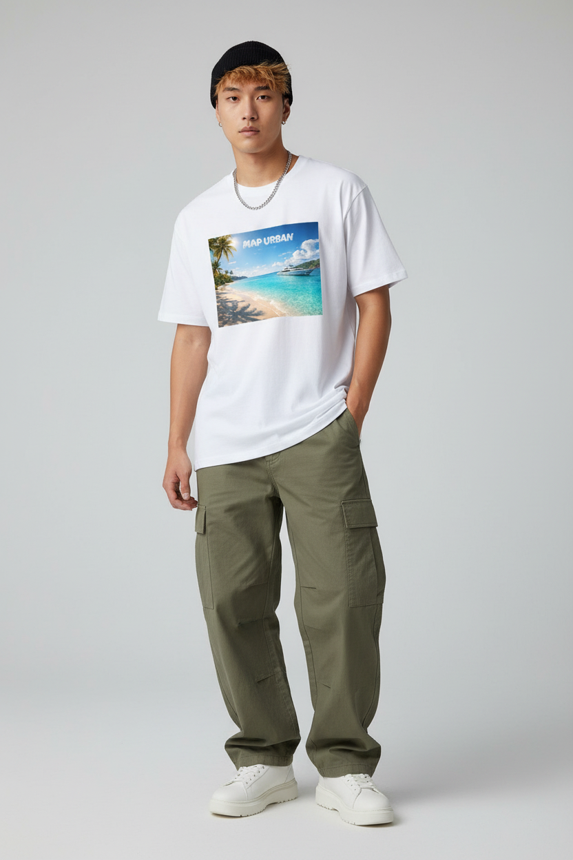 Sailing Tee White with Wide Pants